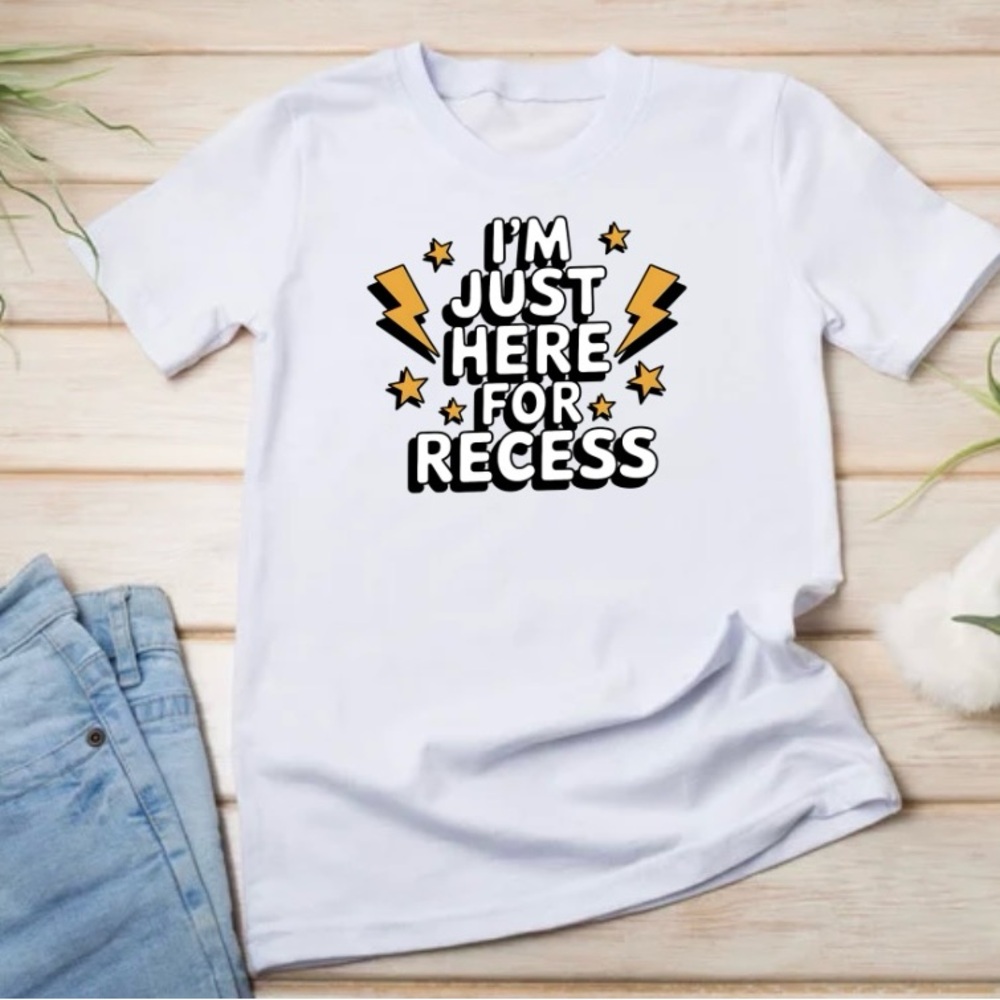 Kids White Graphic T-Shirt